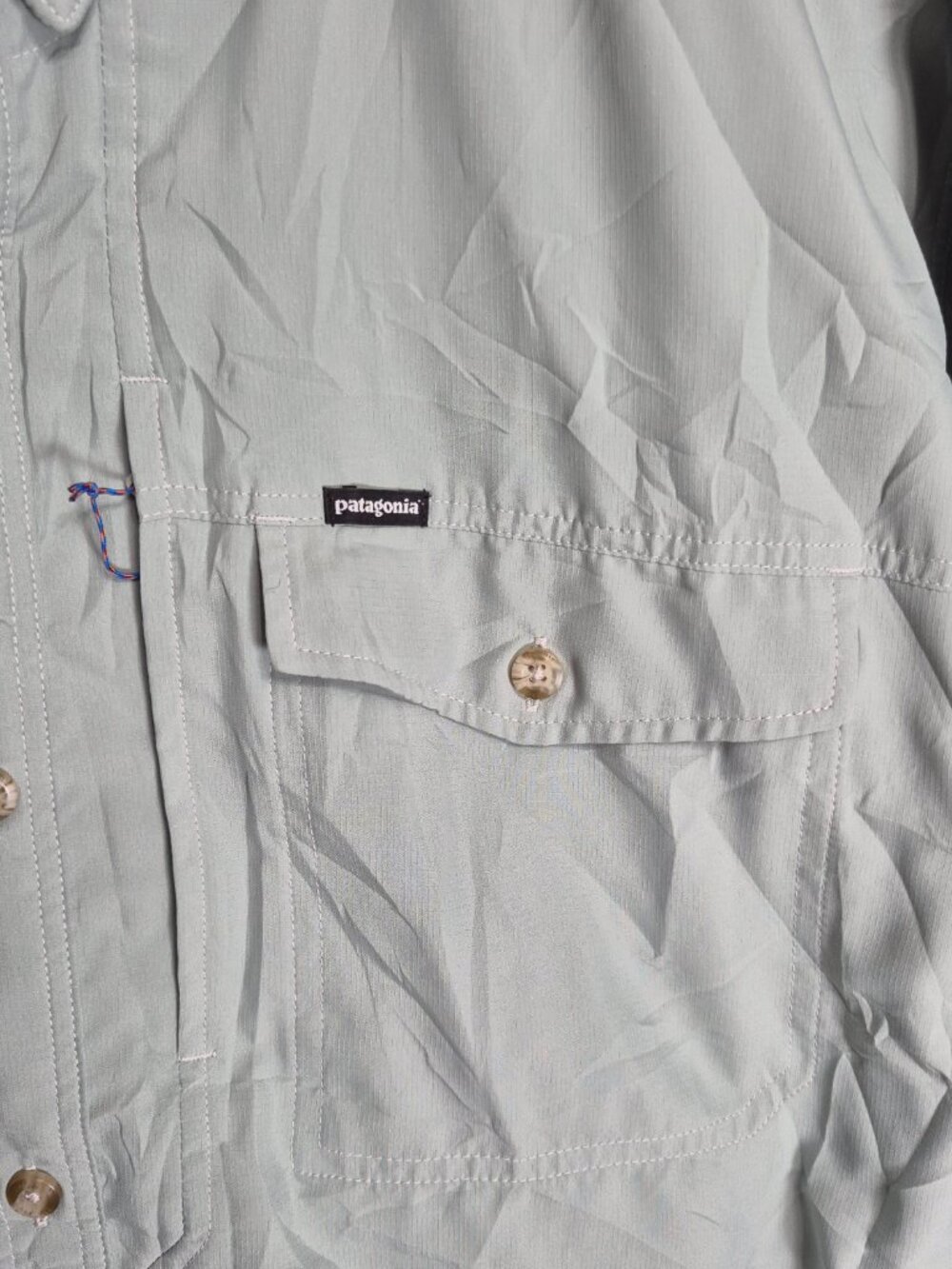 Patagonia Long-Sleeved Sol Patrol Button Up Shirt Light Green XL Fishing 0702 - Picture 4 of 10
